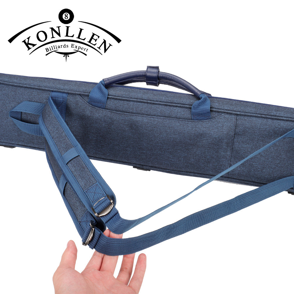 KONLLEN 7 Holes Cue Case 3 Butt 4 Shafts Carrying Large Capacity Pocket Oxford Canvas Bag Wear-resistant Case